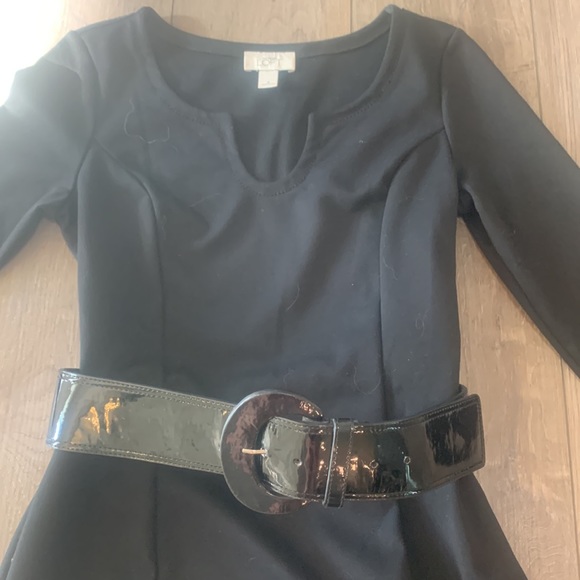 Belted Black Dress - Picture 2 of 2